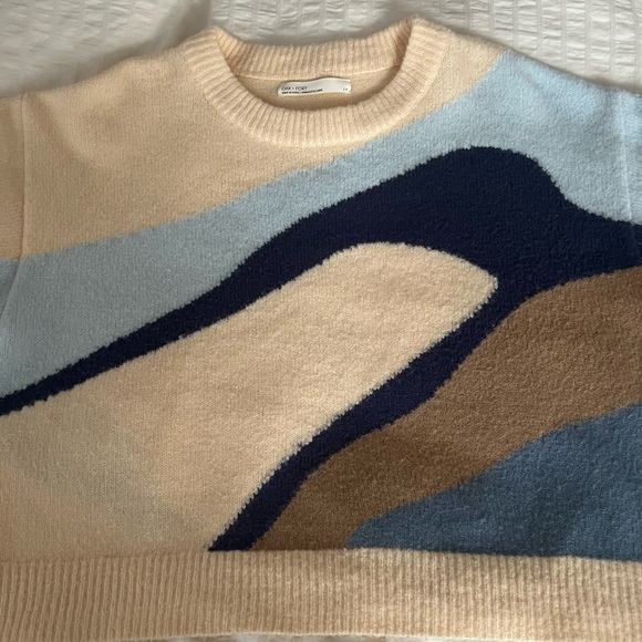 Oak + Fort CROPPED BOXY PATTERNED INTARSIA SWEATER - Picture 7 of 9